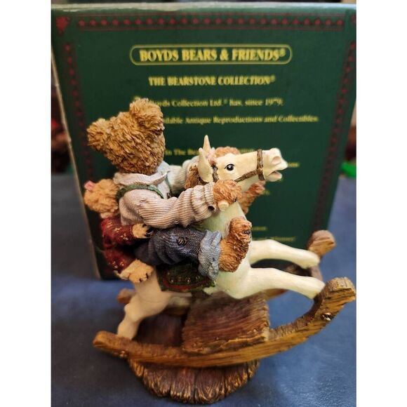 Boyds Bears Bearstone Collection figurine titled "Pop Pop with Chrissy...Giddy U - Picture 3 of 5